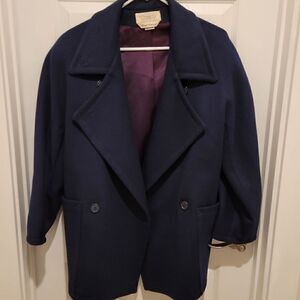 Oversized Cassidy Navy Wool Coat